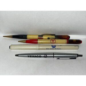 Vintage Mechanical Pencil Phillips 66 & Texaco + Gulf Pen & Texaco Pen